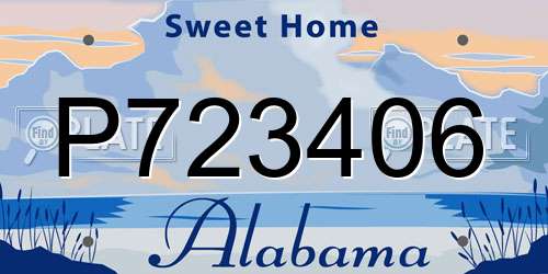P723406 Alabama License Plate