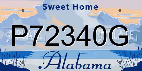 P72340G Alabama License Plate