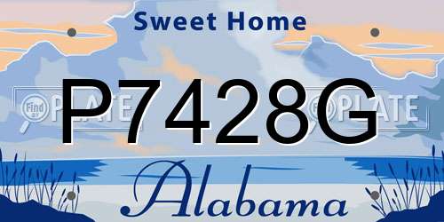 P7428G Alabama License Plate