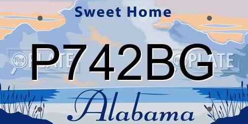 P742BG Alabama License Plate