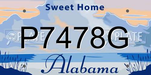 P7478G Alabama License Plate