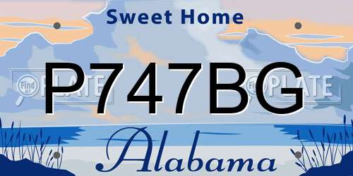 P747BG Alabama License Plate