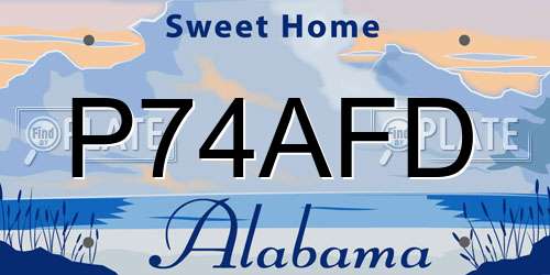P74AFD Alabama License Plate