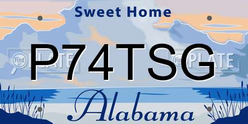 P74TSG Alabama License Plate