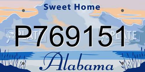 P769151 Alabama License Plate