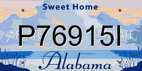 P76915I Alabama License Plate