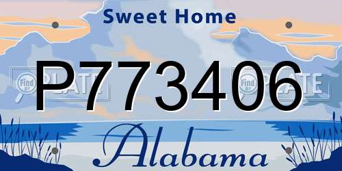 P773406 Alabama License Plate