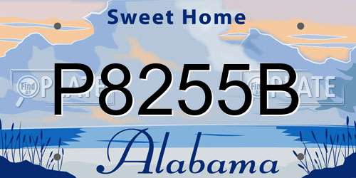 P8255B Alabama License Plate