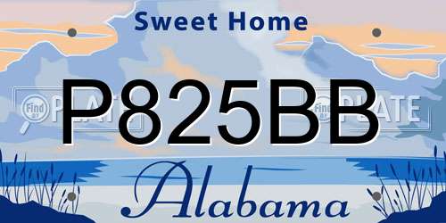 P825BB Alabama License Plate