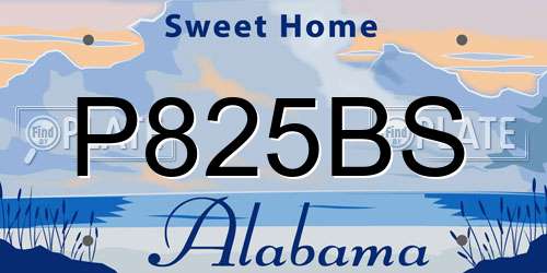 P825BS Alabama License Plate