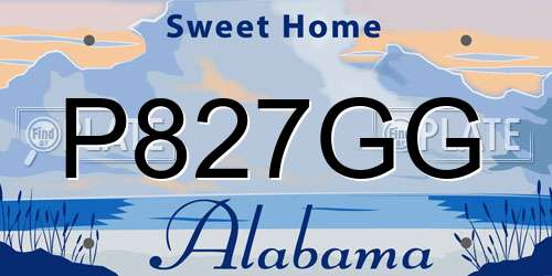 P827GG Alabama License Plate