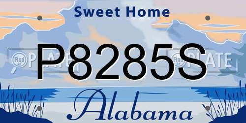 P8285S Alabama License Plate