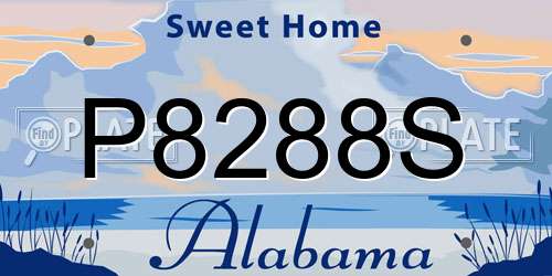 P8288S Alabama License Plate