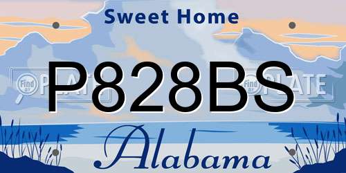 P828BS Alabama License Plate