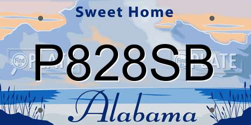 P828SB Alabama License Plate