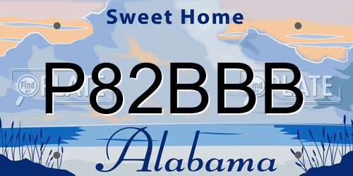 P82BBB Alabama License Plate