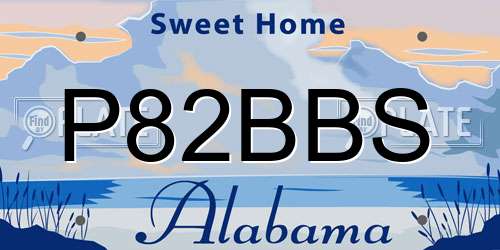 P82BBS Alabama License Plate