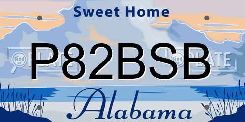 P82BSB Alabama License Plate