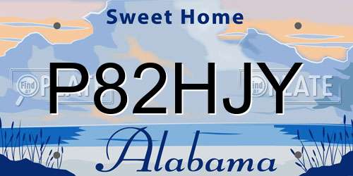 P82HJY Alabama License Plate