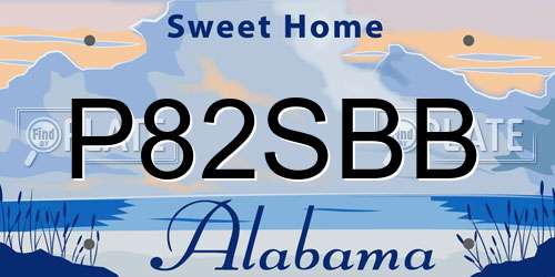 P82SBB Alabama License Plate