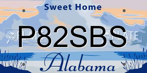 P82SBS Alabama License Plate