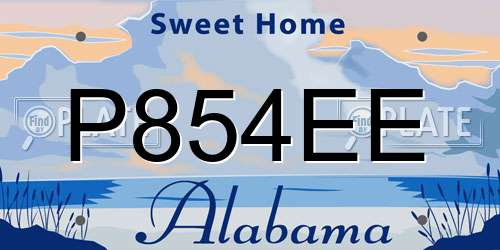 P854EE Alabama License Plate