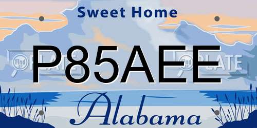 P85AEE Alabama License Plate