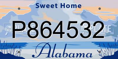 P864532 Alabama License Plate