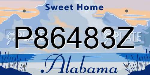 P86483Z Alabama License Plate