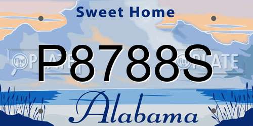 P8788S Alabama License Plate