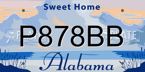 P878BB Alabama License Plate