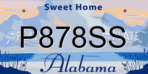 P878SS Alabama License Plate