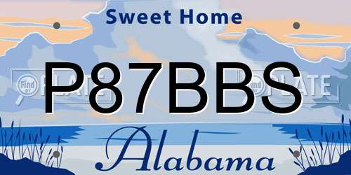 P87BBS Alabama License Plate
