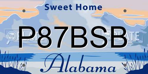 P87BSB Alabama License Plate