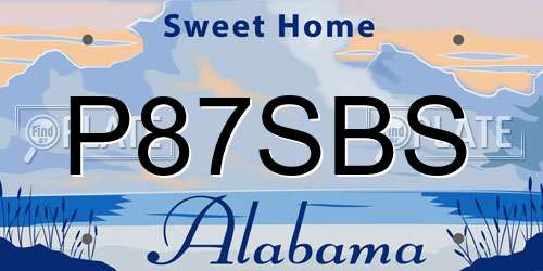 P87SBS Alabama License Plate
