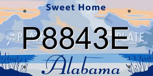 P8843E Alabama License Plate