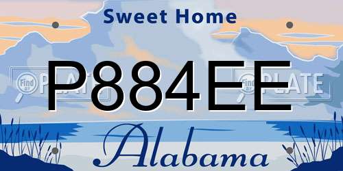 P884EE Alabama License Plate