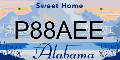 P88AEE Alabama License Plate