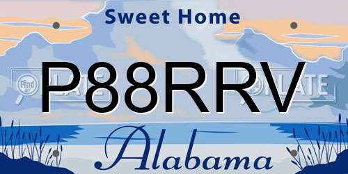 P88RRV Alabama License Plate