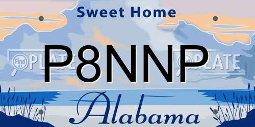 P8NNP Alabama License Plate