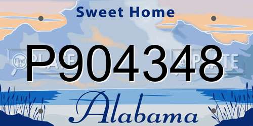 P904348 Alabama License Plate