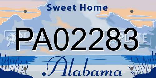 PA02283 Alabama License Plate
