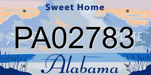 PA02783 Alabama License Plate