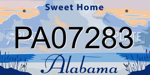PA07283 Alabama License Plate