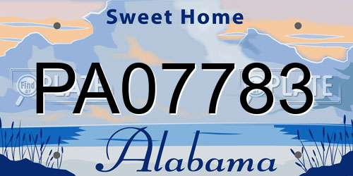 PA07783 Alabama License Plate