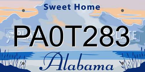 PA0T283 Alabama License Plate
