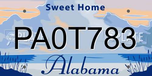 PA0T783 Alabama License Plate
