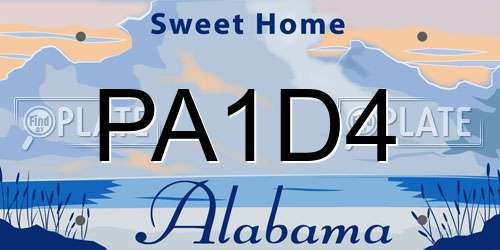 PA1D4 Alabama License Plate