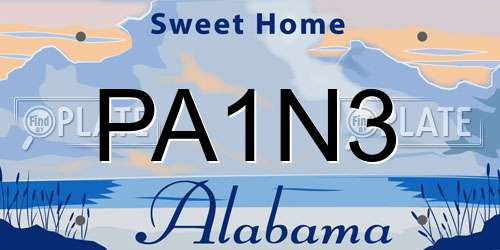 PA1N3 Alabama License Plate