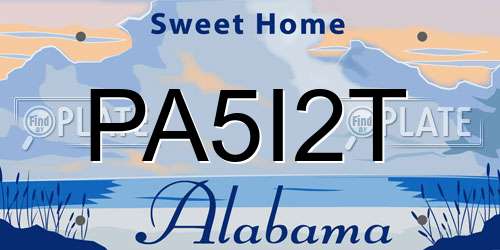 PA5I2T Alabama License Plate
